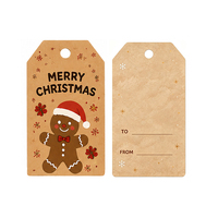 Étiquettes cadeaux en papier en gros, motif dessin animé, sapin de Noël et flocon de neige, étiquettes suspendues pour les fêtes, pour emballage de boîtes cadeaux