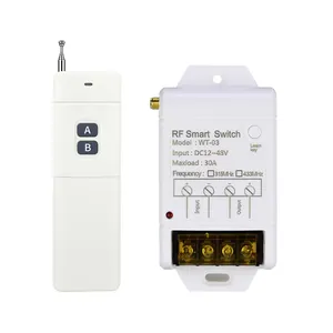 Interruptor de controle remoto, 1ch rf controle remoto DC12-48V transmissor e módulo receptor para motor e bomba