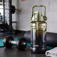 Bouteilles d'eau en plastique réutilisables Longstar, demi-gallon (2,5 L), anti-fuite, sans BPA, écologiques, avec corde pour la randonnée et le cyclisme