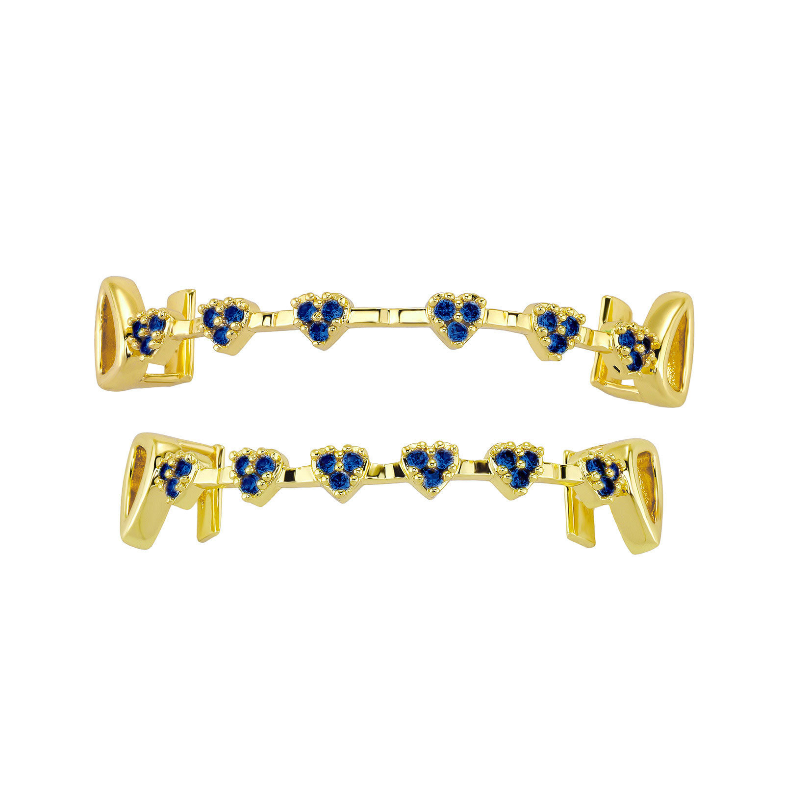 Ensemble de diamants bleus et or, 2 ensembles de colle dentaire