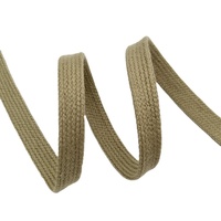 Cordon en coton tressé écologique, cordon en coton durable pour vêtements, cordon plat en coton coloré de 9 mm