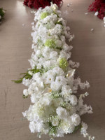 Chemin de table en fleurs artificielles de haute qualité, chemin de table en soie, chemins de table pour escaliers, chemins de table pour allées de mariage