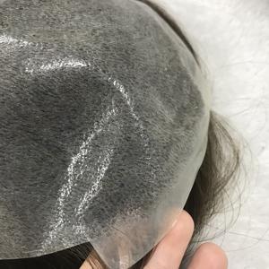 <span class=keywords><strong>Largo</strong></span> crudo de alta calidad 20 pulgadas Spiky Grey Laser Lace Top PU 6x11 peluca delgada pequeña Auburn Clip <span class=keywords><strong>en</strong></span> mujeres cabello humano Topper Rubio - Product Image 5