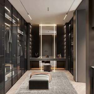 Armoire de rangement en bois sur mesure avec porte en verre, très populaire, haut de gamme, en vente chaude - Product Image 2