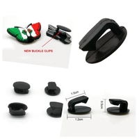 Olian Vente en gros Plastique Noir Blanc Chaussure Fleur Petit Bas Bouton Boucle Clips Fermoirs pour DIY Shoelce Charms
