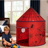Carpa Infantil de Alta Calidad con Diseño de Castillo de Princesa y Araña, de Algodón Perlado, para Niños de 4 a 6 Años, Interacción Padres-Hijos, Interior/Exterior, Verano