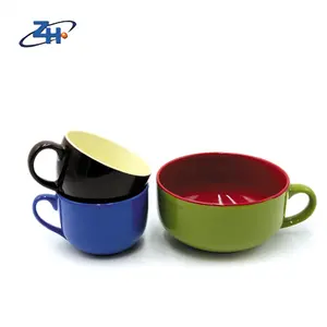 Bán Nhà Máy Tùy Chỉnh Kích Thước Khác Nhau Tráng Men Jumbo Gốm Soup Mug