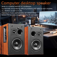 Enceintes bibliothèque Hi-Fi actives Home 2.0 pour salon, système audio stéréo avec fonctions USB, AUX, BT