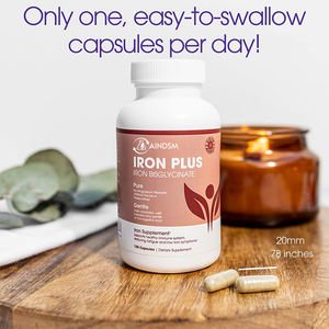 Cápsulas de Hierro Vegetarianas para Aumentar la Energía, Hierro Glicinato en Cápsulas Duras para Aumentar la Resistencia - Product Image 6