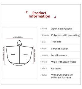 Yuding 2024 per ragazze più vendute Poncho antipioggia da donna riutilizzabile in poliestere per ciclismo impermeabile con il pacchetto