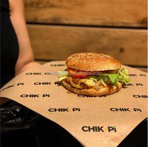 Food Grade Kraft <b>Paper</b> Customize Logo Greaseproof Burger Wrap <b>Paper</b> - Product Image 1
