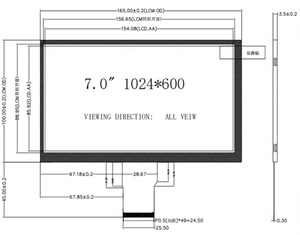 ผลิตภัณฑ์ TFT LCD ขนาด0.96-10.1นิ้ว<span class=keywords><strong>จอ</strong></span> TFT ขนาด7นิ้วความละเอียดแบบกำหนดเองสำหรับการควบคุมในอุตสาหกรรมหรืออุปกรณ์ทางการแพทย์ - Product Image 2