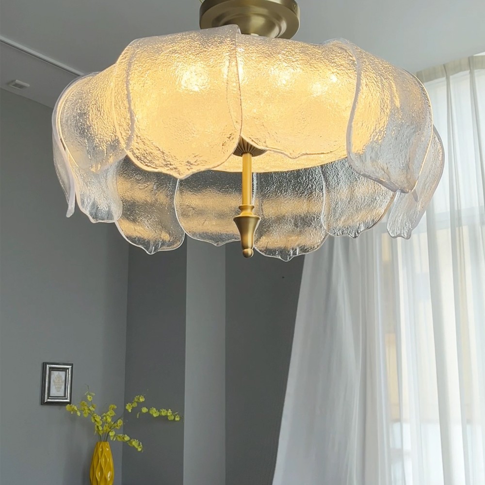 Copper ceiling Light New Cream-Style Eye-Protecting Children's Room with a Simple and Modern Bedroom Lamp a Popular French
