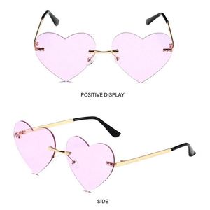 Gafas de Sol de Moda 2023 al por Mayor para Mujer, sin Montura, con Forma de Corazón, UV400, Metálicas, Estilo Punk - Product Image 6