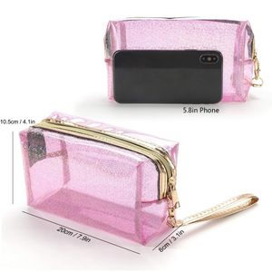 New Fashion Jelly Candy Color Octagonal PVC Soft Handle Travel Storage <b>Bag</b> <b>Large</b> Zipper Closure Waterproof <b>Cosmetic</b> Makeup - Product Image 4