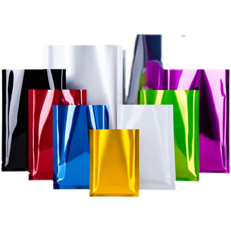 Multi Kleuren Geur Proof Verpakking Zakken Open Top Vacuüm Warmte Afdichting Zakjes Milieuvriendelijke Recyclebaar Metallic Mylar Opbergzakken
