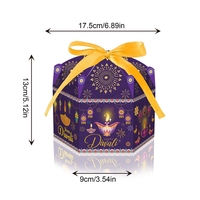 Hstyle 12 boîtes cadeaux Diwali, sacs cadeaux Joyeux Diwali, cadeaux de fête Diwali, faveurs de fête indienne du festival des lumières, boîtes cadeaux pour bonbons