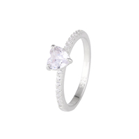 Bague de fiançailles classique en argent sterling S925 avec moissanite en forme de cœur de 1 carat, bijoux pour femmes