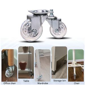 Groothandel op maat gemaakte M8 M10 PU meubelwielen bovenplaat zwenkbaar vast schroefbaar stille kleine stoel zwenkwiel voor kantoor - Product Image 6