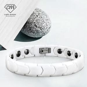 Pulsera de Cadena de Cerámica Plateada con Energía Magnética Bio Scalar Japonesa Ecamaz, Negra y Blanca, para Hombre, Mujer, Unisex - Product Image 5