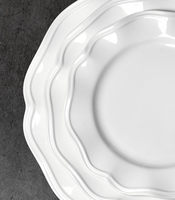Assiette en céramique gaufrée rétro moderne française, bol à dessert, pudding et soupe en porcelaine haute résistance et haute température, vaisselle de luxe tendance