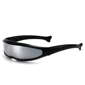 Gafas de sol futuristas personalizadas para hombre y mujer, lentes de sol de una pieza con personalidad para fiesta, gran oferta, 2022
