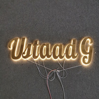 Lettres rétroéclairées jaunes pour décoration intérieure, lettres en acier inoxydable LED, lettres rétroéclairées dorées pour enseigne de magasin, enseigne commerciale LED personnalisée