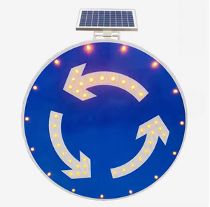 Signalisation de sécurité pour <span class=keywords><strong>rond</strong></span>-abouts à LED clignotantes photovoltaïques pour allées, <span class=keywords><strong>panneau</strong></span> de signalisation routière à LED solaire pour <span class=keywords><strong>rond</strong></span>-abouts - Product Image 1