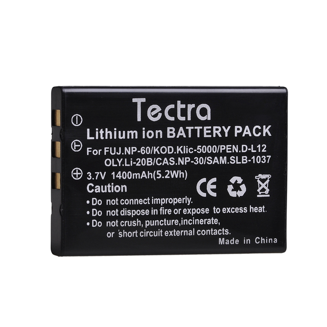 3.7V 1400mAh NP-60 FNP60 NP60 NP 60 Camera Li-ion Battery for Fujifilm NP-60 Kodak KLIC-5000 Samsung SLB-1137 Olympus LI-20B