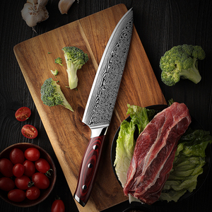 Couteau <span class=keywords><strong>de</strong></span> cuisine japonais damas AUS, 8 pouces, 67 couches, 10 lames, manche Pakka rouge, Chef <span class=keywords><strong>de</strong></span> <span class=keywords><strong>boucher</strong></span>, BBQ <span class=keywords><strong>Pro</strong></span>, Offre Spéciale - Product Image 3