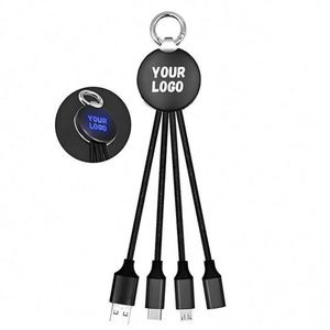 Led 3-In-1 Short Charger Type-C Usb 15Cm Mobile Phones Electronics Cord Gift 3 in 1 <b>Charging</b> <b>Cable</b> Logo Ready to Ship - Product Image 6