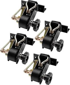 Sangles à cliquet pour porte-échelle de vente chaude avec 4 pièces crochet en J noir <span class=keywords><strong>sangle</strong></span> d'arrimage à cliquet rétractable galerie de toit - Product Image 1