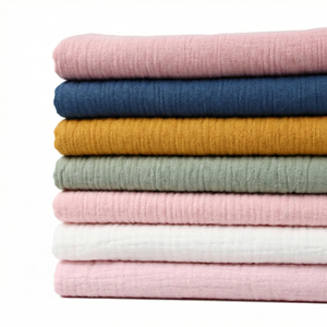 Tissu en mousseline de coton 100% doux, uni, 4, 3 ou 2 couches, tissé pour l'emmaillotage de bébé - Product Image 6