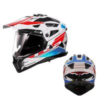 Casque de moto tout-terrain léger LS2 MX702-3 populaire à double visière, casque de course respirant et protecteur toutes saisons