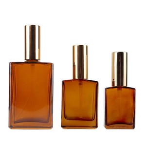 Vente chaude MLM – Flacon pulvérisateur en verre ambré personnalisé OEM 30ml 50ml 100ml – Bouteille carrée pour huile de parfum – Emballage cosmétique en gros - Product Image 1