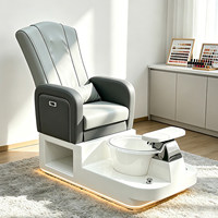 Fauteuil de massage électrique inclinable pour pédicure, idéal pour salon de manucure, avec fonctions d'extension de cils et de lavage des pieds