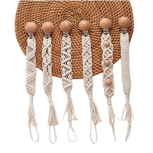 Cadena de Clip para Chupete de Bebé de Ganchillo Vintage, Tejida <span class=keywords><strong>a</strong></span> Mano, Soporte para Chupete DIY, Diseño Sencillo y Portátil, Regalo Promocional para la Dentición del Bebé - Product Image 4