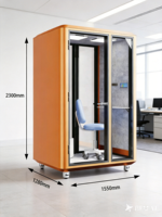 Cabine acoustique mobile pour deux personnes |   Cabine téléphonique insonorisée pour bureau |   Cabine de travail silencieuse à double poste
