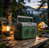 Glacière isotherme 21L avec haut-parleurs Bluetooth sans fil, en mousse PU, étanche, portable pour le camping et les pique-niques