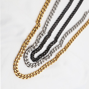 European American Hip Hop Titanium Steel Chunky Chain Necklace 316L Eco Friendly Simple Versatile Gift Jewelry - Product Image 1