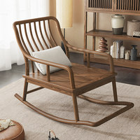 Fauteuil à bascule et chaise longue en bois massif pour salon, avec repose-pieds, idéal pour les siestes dans les appartements, les villas ou les patios