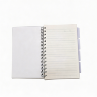 Cahier à spirales A5 avec couverture rigide en polypropylène, 4 séparateurs, 5 sujets, ligné, pour les notes scolaires des étudiants