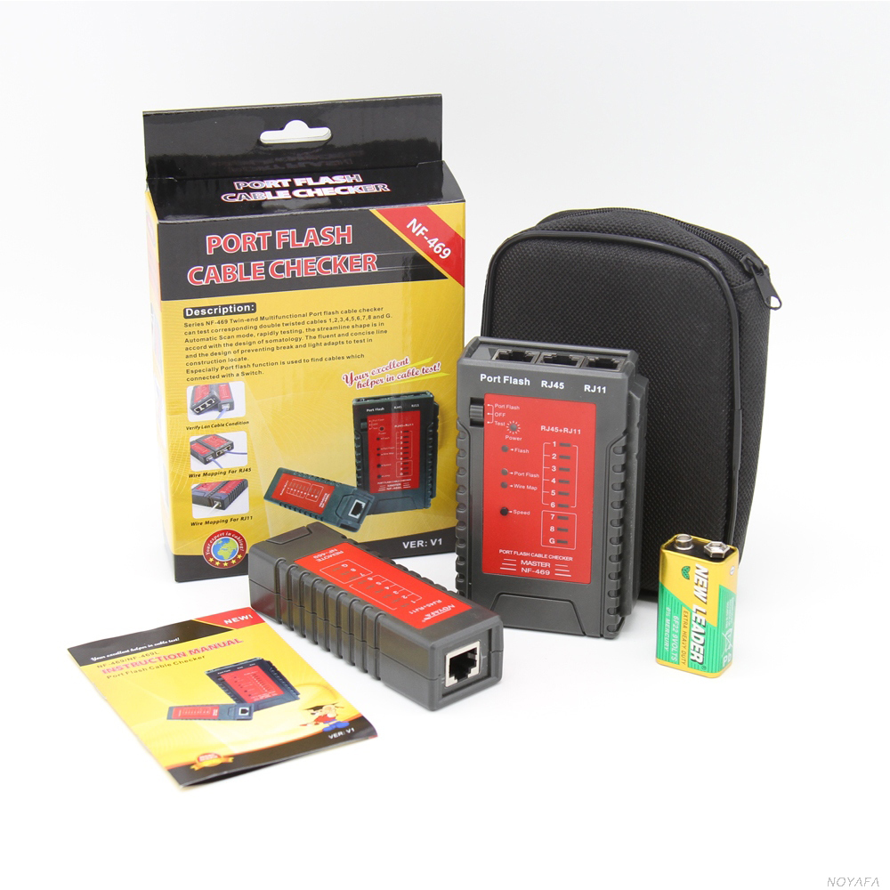 Slow/Fast Test Switch Optional RJ11 Cable Continuity Tester Port Flash Cable Checker NF-469