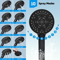 Système de douche pluie tout métal 10 pouces avec filtre à valve céramique et douchette haute pression pour salle de bain d'hôtel moderne (norme US)