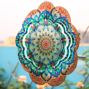 Ornements de <span class=keywords><strong>jardin</strong></span> réutilisables Hourpark Nouveau design Décor en acier inoxydable <span class=keywords><strong>3d</strong></span> suspendu en métal silencieux Wind Spinner - Product Image 3