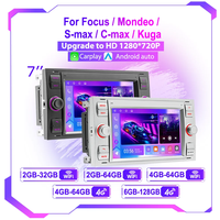 Autoradio Android 2Din 7'' pour Ford Focus Transit Mondeo S-Max C-MAX Kuga Fiesta Galaxy Carplay Android Auto GPS Navi BT DSP