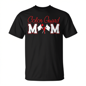 Color Guard Mom T-Shirt noir à manches courtes unisexe taille adulte - Product Image 2