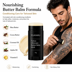 Crema para Tatuajes Orgánica Natural YUANMU, Realza el Color, Hidrata, Cura y Aclara Tatuajes Nuevos y Antiguos, Vitamina E, Cuidado Posterior al <span class=keywords><strong>Tatuaje</strong></span> - Product Image 3