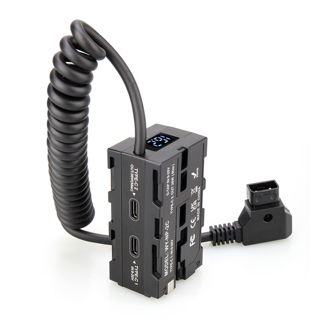 D-TAP to NP-F550 Dummy Battery Type-C Power Adapter Kit for Sony NP-F550 / NP-F970 for Camera Monitor Power LED Light