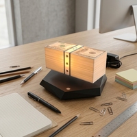 Lampe de nuit LED 3D à lévitation magnétique, design moderne, billet de dollar carré, à changement de couleur, avec base rotative pour chambre et bureau